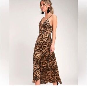 Lulus medium wrap cheetah print dress